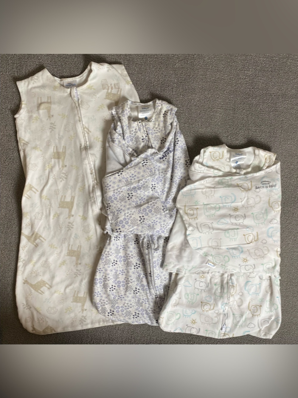 Halo Baby Sleep Sack and Swaddle Bundle of 3 for ages 0-12 Months 6-24 lbs